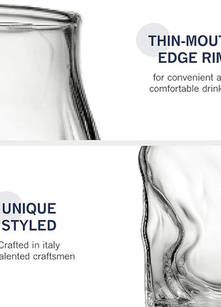 Bormioli Rocco Set Of 4 Sorgente Glasses, Crystal-clear Cocktail Glasses Barware, For Bourbon, Scotch, Water, Juice, Drinking Glasses Set, Made In Italy. (Highball)