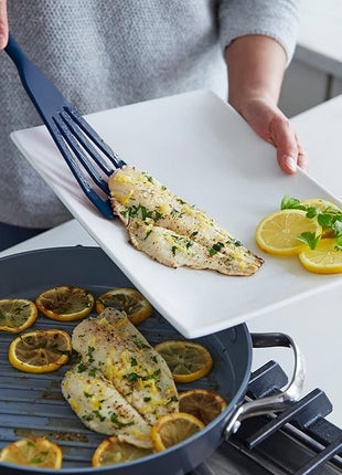 GreenPan Silicone 5 Piece Cooking Utensil Set, Slotted & Solid Spoon, Turner, Spatula, Whisk, Flexible Nonstick Kitchen Tools, Steel Core, Heat-Resistant Anti-Slip Handle BPA-Free Dishwasher Safe Blue