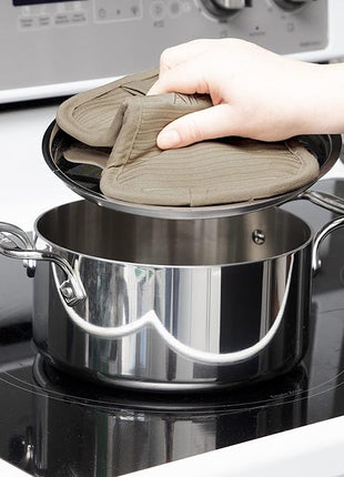 All-Clad Premium Pot Holder & Hot Pad: Heat Resistant to 500 Degrees - 100% Cotton, 10"x6.25" Hot Pad for Kitchen and Barbeque, (1-Pack), Titanium