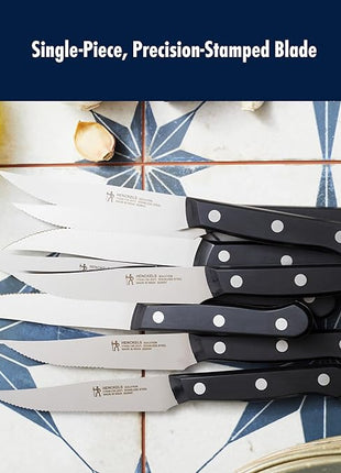HENCKELS Solution Razor-Sharp Steak Knife Set of 8, German Engineered Informed by 100+ Years of Mastery,Black