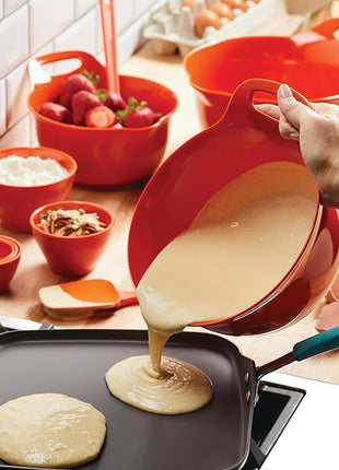 Rachael Ray Pantryware Mixing Bowl Measuring Cup and Utensil Set, 10 Piece, Orange
