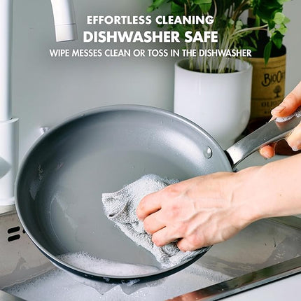 GreenPan Chatham Hard Anodized Healthy Ceramic Nonstick 8" and 10" Frying Pan Skillet Set, Omelette and Egg Pan, PFAS-Free, Dishwasher Safe, Oven Safe, Gray