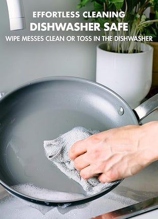 GreenPan Chatham Hard Anodized Healthy Ceramic Nonstick, 8" 9.5" and 11" 3 Piece Frying Pan Skillet Set, PFAS-Free, Dishwasher Safe, Oven and Broiler Safe, Gray