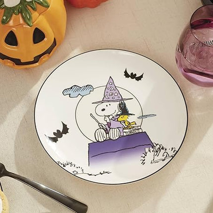 Lenox Dinnerware Set, The Great Pumpkin Accent Plates, Assorted, Set of 4 Porcelain Plates, Halloween Plates, Hand Wash Only, Spooky Salad and Pasta Plate, Halloween Table Decorations (4 Pieces)