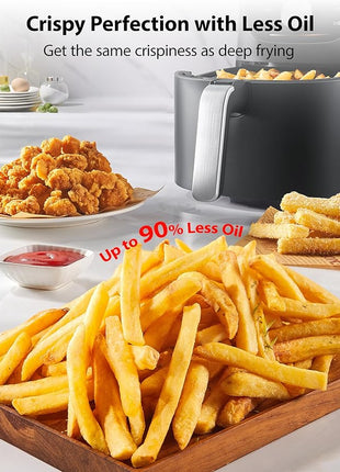 Toshiba 7.7QT Air Fryer, Family-Size for Quick and Easy Meals, 12 Preset Menus and Menu-IQ Function, 1°F Precision, 90% less fat, Double-sided Handles Easy Carrying