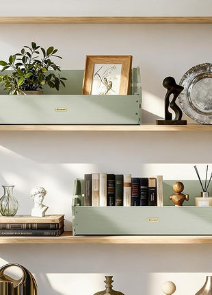 HABAU Wood Potato Onion Storage Bins - Wooden Stackable Produce Basket - Fruit Vegetable Storage for Kitchen Pantry Organization, Set 2 Pieces