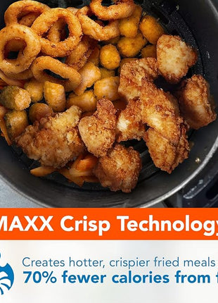 PowerXL Air Fryer 4 QT Maxx, Special Edition 2022, Extra Hot Air Fry, Cook, Crisp, Broil, Roast, Bake, High Gloss Finish, Black (4 Quart)