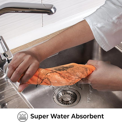 Urban Villa Halloween Kitchen Towels Set of 6 Dish Towels for Kitchen 100% Cotton Orange Color Dish Cloths 20''X30'' Multi-Purpose Kitchen Hand Towels Highly Absorbent Kitchen Towels with hanging Loop