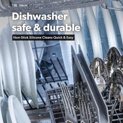 DI ORO Silicone Ladle & Spoons for Cooking – Large Kitchen Spoons for Mixing, Serving, & Stirring - Soup Ladle with Wide Bowl - High Heat Silicone Kitchen Utensils for Nonstick Cookware Safe (Mint)