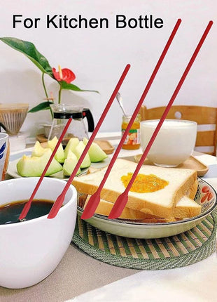 Mini Silicone Spatula Set- Small Rubber Spatula for Makeup- Thin Jar Scraper for Kitchen(4 PACK) (Purple)