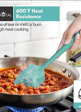 Silicone Spatula Set - 4-Piece Rubber Spatulas Silicone Heat Resistant 600°F for Everyday Task - Seamless Design Kitchen Spatulas for Nonstick Cookware - Aqua