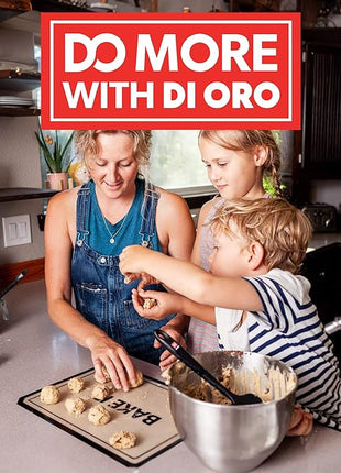 DI ORO Silicone Spatula - 600°F Heat-Resistant Rubber Kitchen Spatula for Baking, Scraping, & Mixing - BPA Free Nonstick Cookware Safe Flexible Utensil for Cooking - Seamless & Dishwasher Safe (Black)