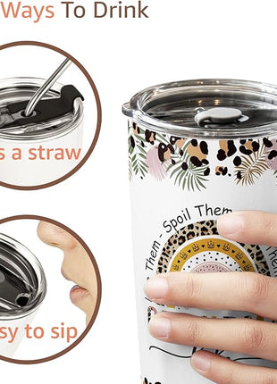 Macorner Grandma Gifts - Stainless Steel Tumbler 20oz for Women - Birthday Christmas Mothers Day Gift for Mom Nana Mimi From Daughter Son Grandkids - Best Grandma Ever