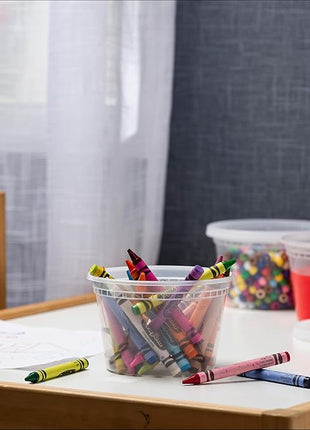 Stack Man [240 Sets - 16 oz.] Clear Plastic Deli Food Storage Containers with Airtight Lids - Soup Containers - Bulk Pack - 240/Case Brand