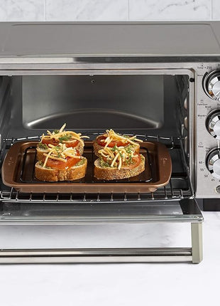 Ecolution Non-Stick Toaster Oven Bakeware Set, 4 Piece, Carbon Steel, Easy to Clean and Perfect for Single Servings, Copper