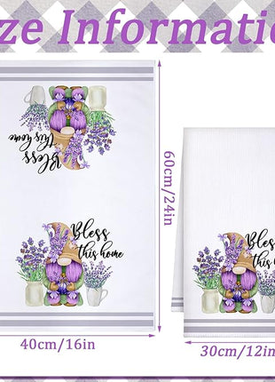 Set of 6 Lavender Kitchen Towels Purple Floral Dishtowels Rustic Absorbent Purple Tea Hand Towels 24 x 16 Inches Lavender Lover Gifts for Farmhouse Kitchen Bathroom Accessories Decorations