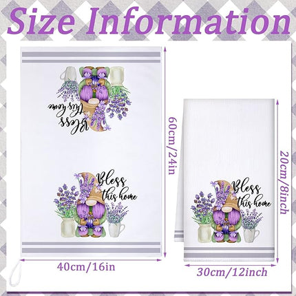 Set of 6 Lavender Kitchen Towels Purple Floral Dishtowels Rustic Absorbent Purple Tea Hand Towels 24 x 16 Inches Lavender Lover Gifts for Farmhouse Kitchen Bathroom Accessories Decorations