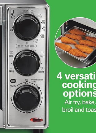 Hamilton Beach Sure-Crisp Air Fryer Toaster Oven Combo, Fits 9” Pizza, 4 Slice Capacity, Powerful Circulation, Auto Shutoff, Stainless Steel (31403)