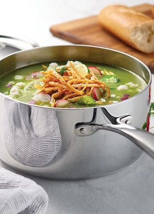 Tramontina Signature Tri-Ply Clad Stainless Steel 11-Piece Cookware Set with Lids, Pots and Pans Kitchen Set, Induction-Ready, Dishwasher-Safe, NSF-Certified