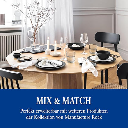 Villeroy & Boch Manufacture Rock Pasta Bowl, 9.5 in, Premium Porcelain, Gray