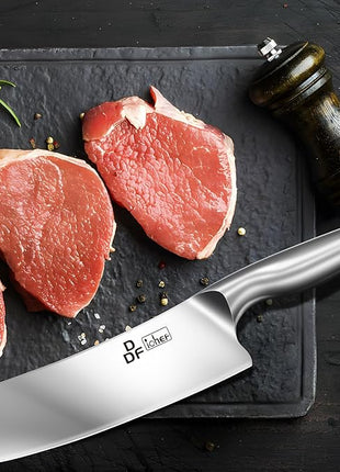 DDF iohEF Nakiri Kitchen Knife, Chef's Knife In Japanese Stainless Steel Professional Cooking Knife, Non-slip Ultra Sharp Knife with Ergonomic Handle