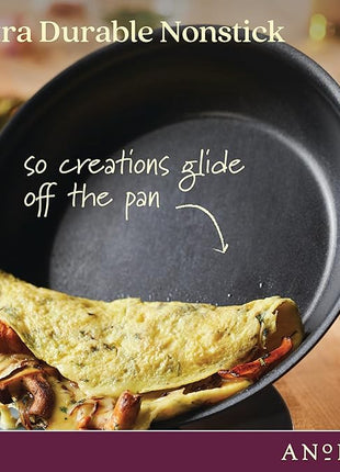 Anolon Advanced Home Hard-Anodized Nonstick Skillets (2 Piece Set- 10.25-Inch & 12.75-Inch, Moonstone)