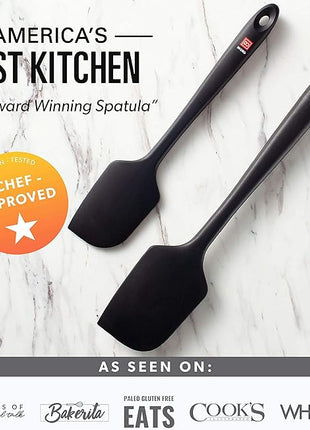 DI ORO Silicone Spatula Set - Rubber Kitchen Spatulas for Baking, Cooking, & Mixing - 600°F Heat-Resistant & BPA Free Silicone Scraper Spatulas for Nonstick Cookware - Dishwasher Safe (5pc, Black)