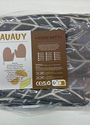 AUAUY Oven Mitts and Pot Holders 6PCS Set, 392°F Heat Resistant Cooking Gloves and Hot Pads Baking Mittens BBQ Gloves, Top Kitchen Gadgets, Non-Slip Kitchen Mittens for Oven Cooking Baking Grilling