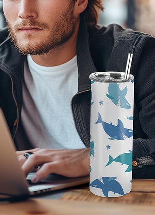 Joyclub Sublimation Tumblers Blanks 20 oz Skinny Straight Tumblers Bulk Stainless Steel Insulated Sublimation Cups with Lids and Straw, Gift Box