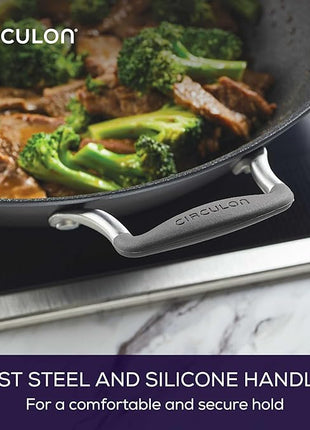 Circulon A1 Series with ScratchDefense Technology Nonstick Induction Wok with Lid, 14 Inch, Graphite
