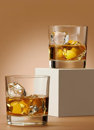 Godinger Old Fashioned Whiskey Glasses, Italian Made Drinking Glasses, Glass Cups, Whiskey Gifts - Set of 4