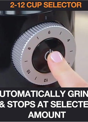 KRUPS Precision Burr Coffee Grinder: 12 Settings, 8 oz Capacity for Drip, French Press, Espresso, Pour Over, Cold Brew - Stainless Steel, 110W, Auto-Stop, Easy Clean - Coffee Grinders for Home Use