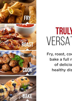 Chefman Digital 3.5 Quart Touch Screen Air Fryer Oven w/ Space Saving Flat Basket, Healthy Oil-Free Airfryer w/ 60 Minute Timer & Auto Shutoff, Dishwasher Safe Parts, BPA-Free, Black