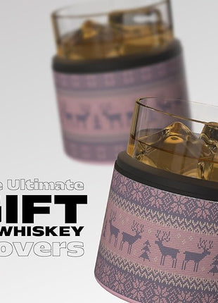 asobu Whiskey Sleeve Glass – Insulated Bourbon Tumbler with Premium Rocks Glass, BPA-Free, Double-Wall Stainless Steel, Keeps Drinks Cold Longer, 10.5oz