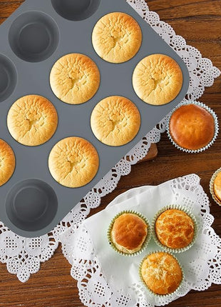 Economical 7in1 Nonstick Silicone Baking Cake Pan Cookie Sheet Molds Tray, Heat Resistant Bakeware Tools for Muffin Loaf Bread Pizza Cupcake