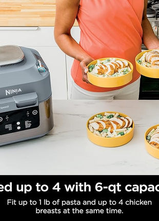 Ninja SF301 Speedi Rapid Cooker & Air Fryer, 6-Quart Capacity, 12-in-1 Functions to Steam, Bake, Roast, Sear, Sauté, Slow Cook, Sous Vide & More, 15-Minute Speedi Meals All In One Pot, Sea Salt Gray