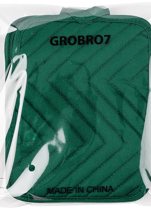 GROBRO7 5Pack Pocket Pot Holders Cotton Heat Resistant Potholder Multipurpose Hot Pads Machine Washable Oven Mitts Heat Pads for Daily Kitchen Baking and Cooking 8.9 x 6.9 in Dark Green