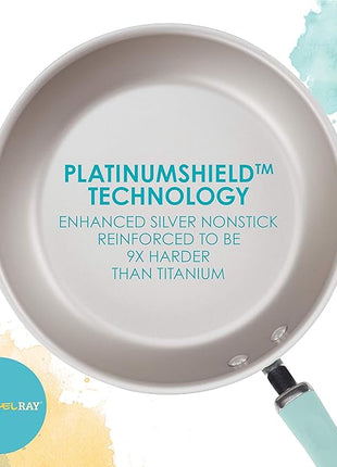 Rachael Ray Create Delicious Nonstick Cookware Pots and Pans Set, 13 Piece, Light Blue Shimmer