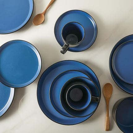 SERVICE FOR 8 - Total of 32 pieces including 8 dinner plates (10”), 8 salad plates (7.5”), 8 bowls (5.75”), and 8 mugs (12 oz), making it the perfect set to service 8 people