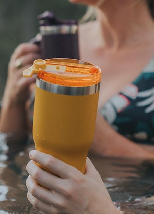 RTIC 20oz Essential Tumbler with Lid, Ceramic Lined, Insulated, Stainless Steel, Metal, Double Wall Vacuum-Insulation, Travel Cup for Iced Coffee, Tea, Hot and Cold Drink, Graphite