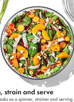 OXO Good Grips Salad Spinner - Large, Green Lettuce & Fruit Washer, BPA-Free, Easy One-Hand Pump