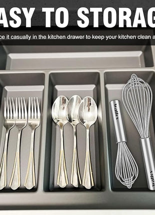 Walfos Mini Whisk,6+8 in Small Whisk,304 Stainless steel Whisks Heat Resistant 600°F,Nice for mixing salad dressings or beating an egg.Tiny whisk size great for narrow and shallow vessels.Silver