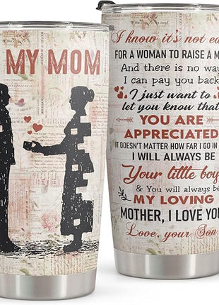 Macorner Mothers Day, Birthday Gifts for Mom, Women & Christmas Gifts From Son, Kids, Stainless Steel Tumbler 20oz