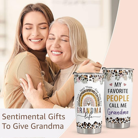 Macorner Grandma Gifts - Stainless Steel Tumbler 20oz for Women - Birthday Christmas Mothers Day Gift for Mom Nana Mimi From Daughter Son Grandkids - Best Grandma Ever