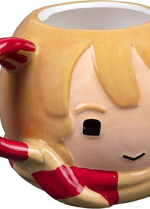 Harry Potter Hermione Granger Coffee Mug, 24 oz - Cute Chibi Design with Gryffindor Scarf Handle - Officially Licensed - Book & Movie Gift for Kids, Teens, Adults