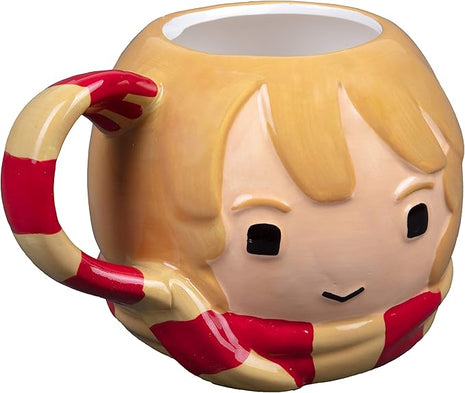 Harry Potter Hermione Granger Coffee Mug, 24 oz - Cute Chibi Design with Gryffindor Scarf Handle - Officially Licensed - Book & Movie Gift for Kids, Teens, Adults