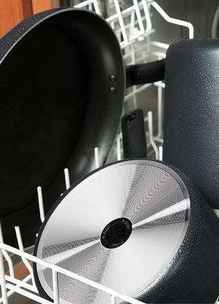 T-fal Initiatives Nonstick Cookware Set 18 Piece, Oven Broiler Safe 350F, Kitchen Cooking Set w/Fry Pans, Saucepans, Stockpots, Skillet, Spoons, Lids Pots and Pans Set Non Stick Dishwasher Safe Black