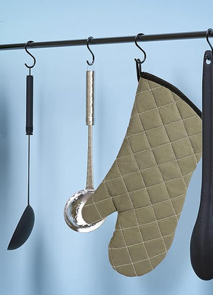 ARCLIBER Oven Mitts Heat Fire Resistant Oven Mitts 425 ° F, Quilted Terry Cloth Cotton Soft Lining Oven Gloves, Extra Long Kitchen Mittens for Cooking Baking