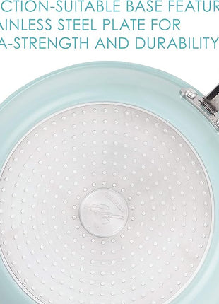 Rachael Ray Create Delicious Nonstick Cookware Pots and Pans Set, 13 Piece, Light Blue Shimmer