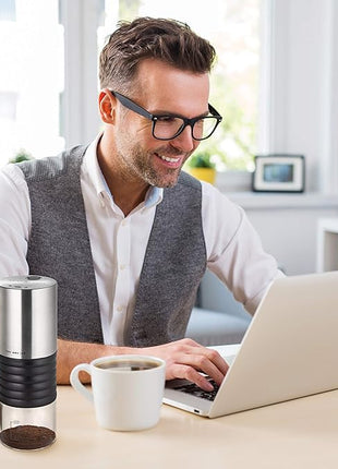 Mixpresso Electric Coffee Grinder With Usb And With Easy On/Off Button, Coffee Bean Grinder & Spice Grinder For Herbs, Nuts & Grains, Spice Mill.